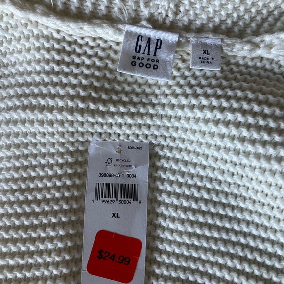 Chic Gap White Knit Cardigan Size XL NWT - Picture 2 of 3